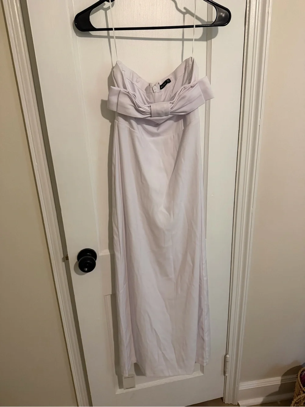 Abercrombie & Fitch White Strapless Maxi Dress with Bow